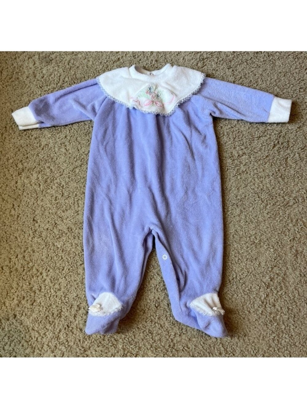 Vintage Little Me By Schwab Baby Girl Sleeper 18-21lbs 80s Lilac Purple Flower